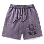 Kyoto-Lion Frog Says Drink Water Washed Shorts
