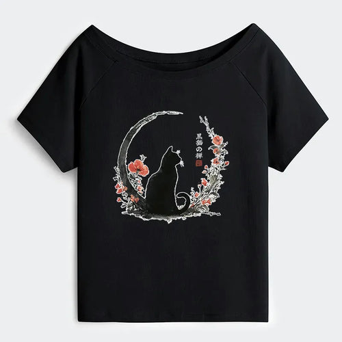 Japanese Vintage Cat Tee for Streetwear