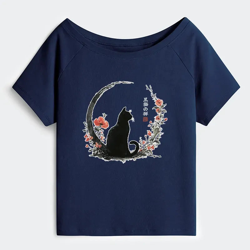 Japanese Vintage Cat Tee for Streetwear