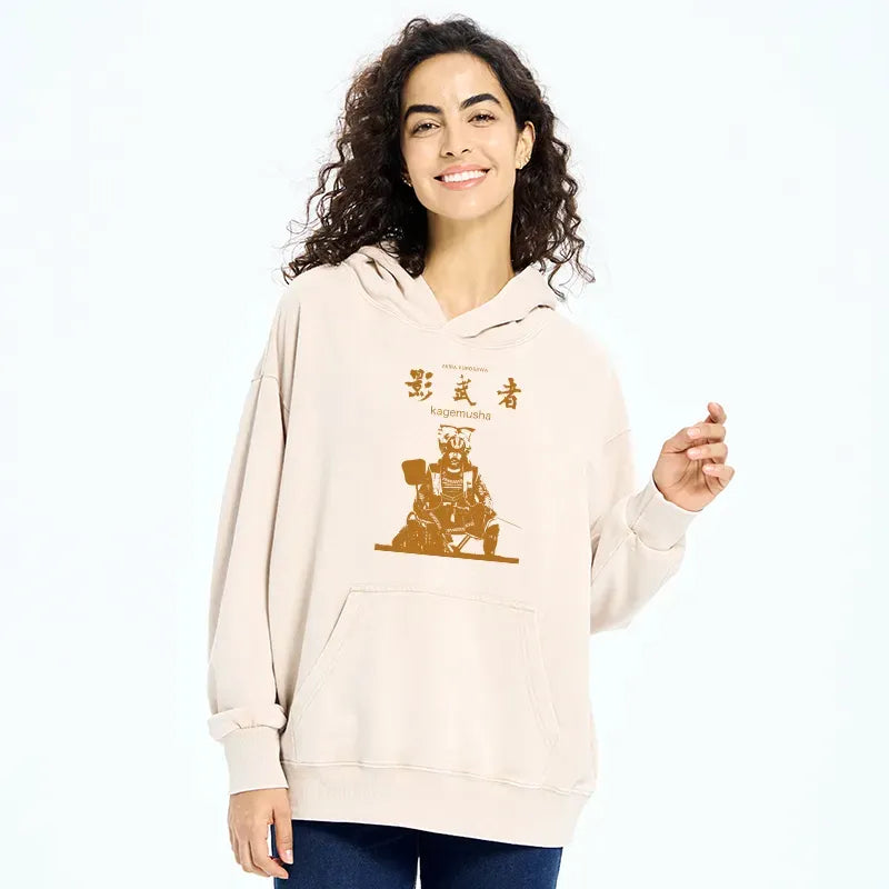 Kyoto-Lion Japanese Shadow Samurai Washed Hoodie