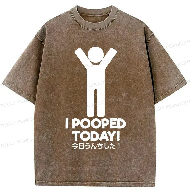 Kyoto-Lion I Pooped Today Washed T-Shirt
