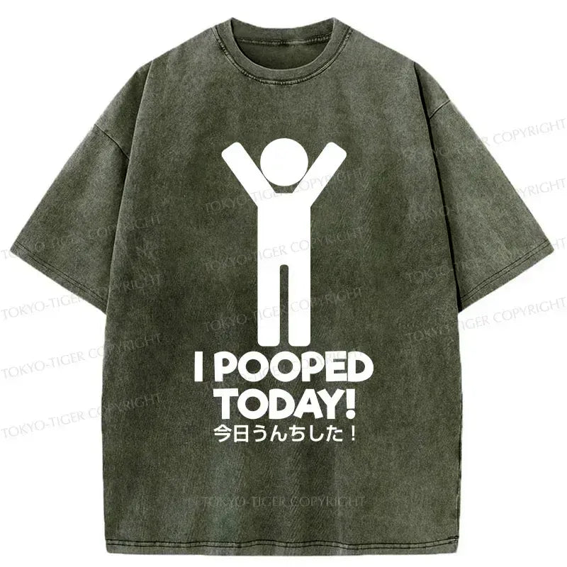 Kyoto-Lion I Pooped Today Washed T-Shirt