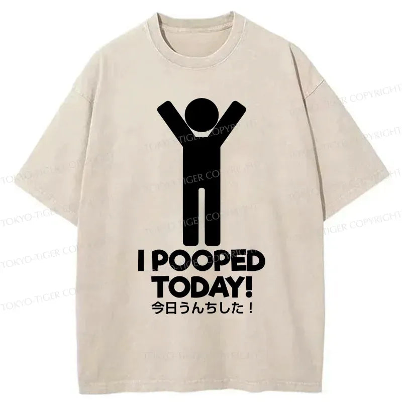 Funny Japanese Washed T-Shirt for Daily Wear