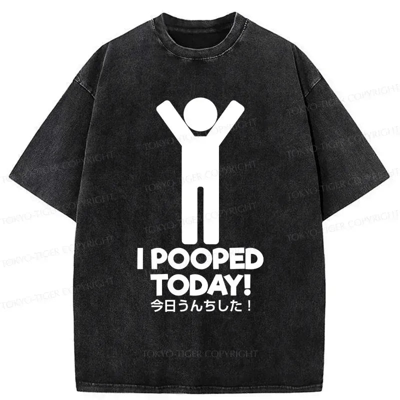 Kyoto-Lion I Pooped Today Washed T-Shirt