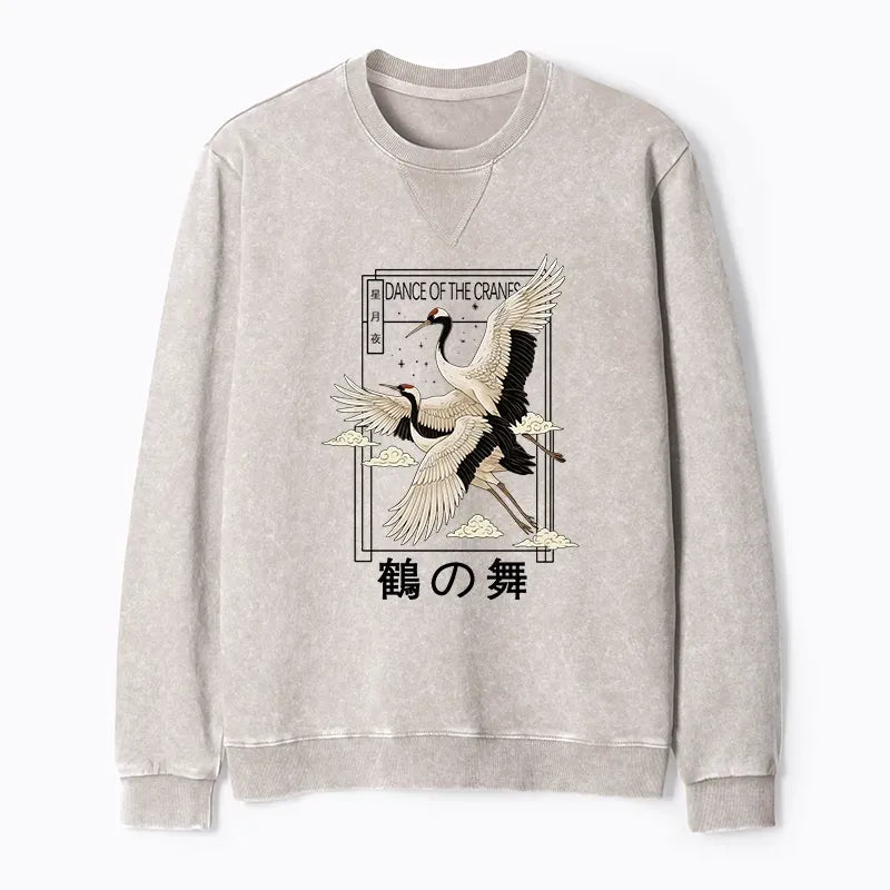 unisex cotton terry sweatshirt with japanese art