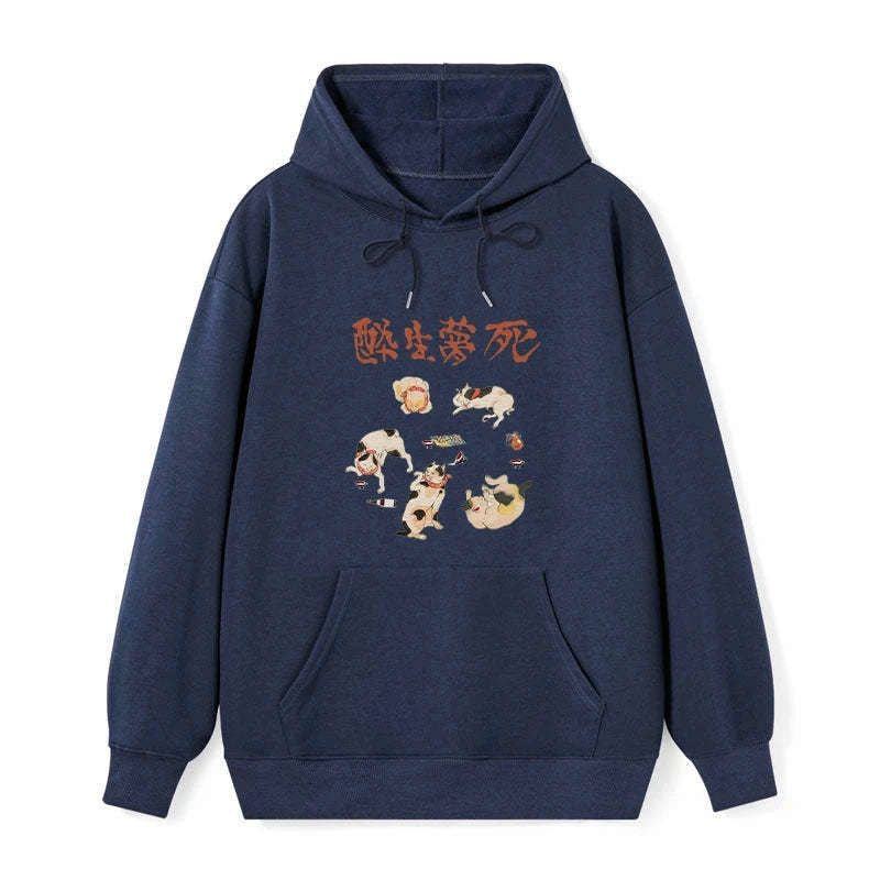 Kyoto-Lion Drunken Cats Classic Hoodie