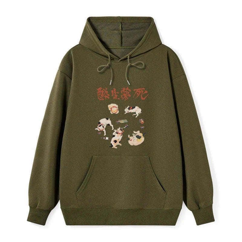Kyoto-Lion Drunken Cats Classic Hoodie