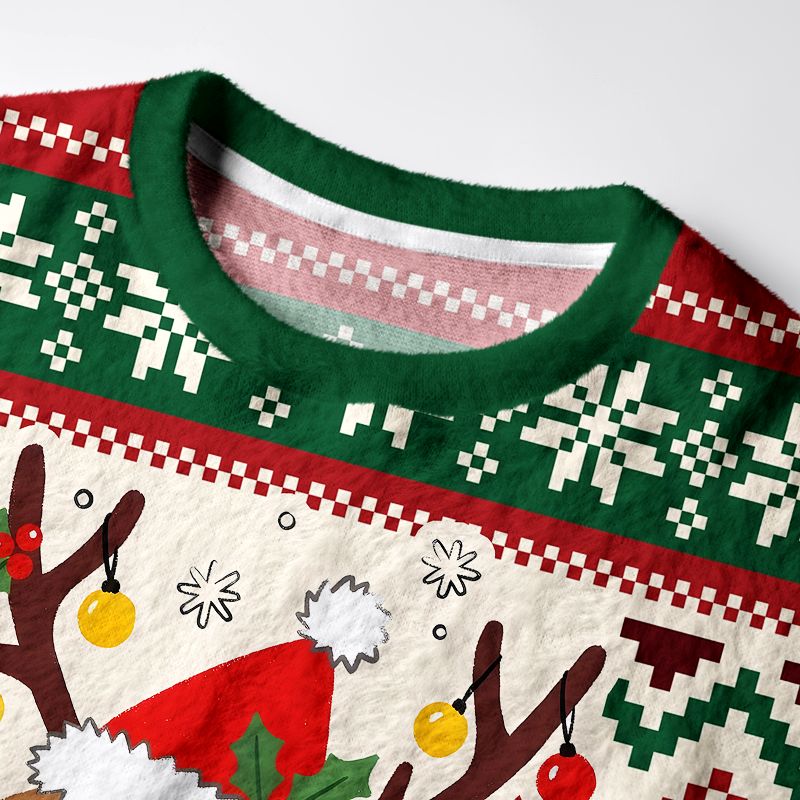 Kyoto-Lion Cute Santa Capybara Fuzzy Christmas Ugly Sweatshirt