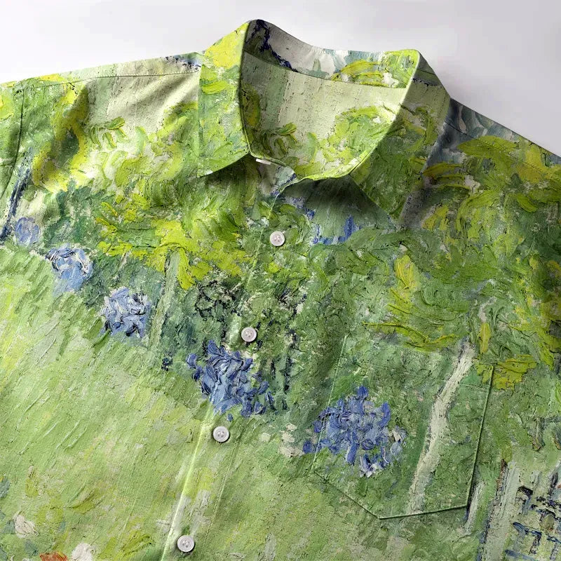 Japanese Garden Cat Button-up Shirt