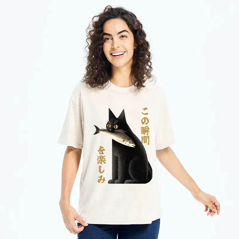 Japanese Cat T-Shirt for Daily Wear