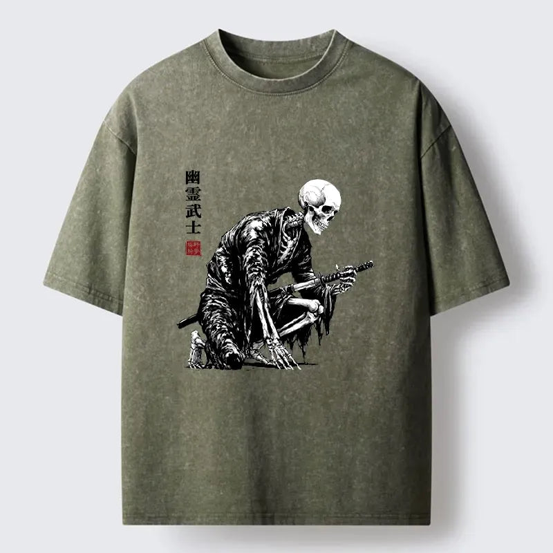 Washed Ghost Samurai Tee for Daily Wear