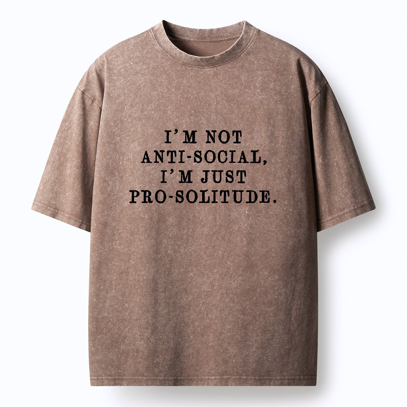 Kyoto-Lion Not Anti-social Just Pro-solitude Washed T-Shirt