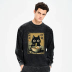 Japanese Cute Black Cat Ramen T-Shirt