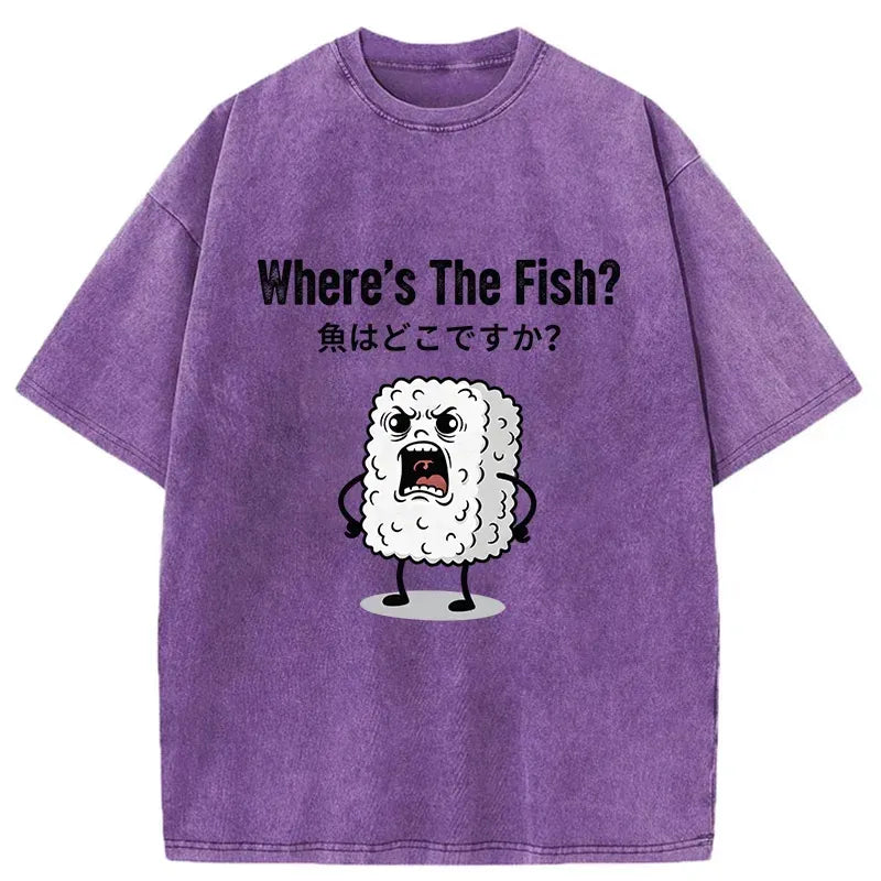 Kyoto-Lion Rice Balls In Search Of Fish Washed T-Shirt