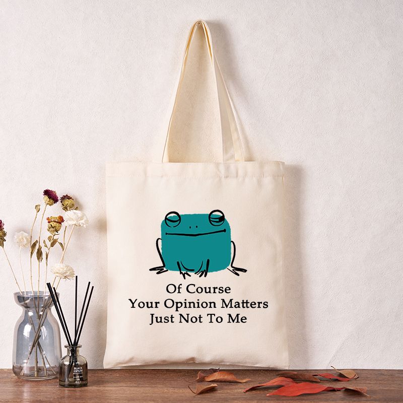 frog tote bag unbothered by opinions