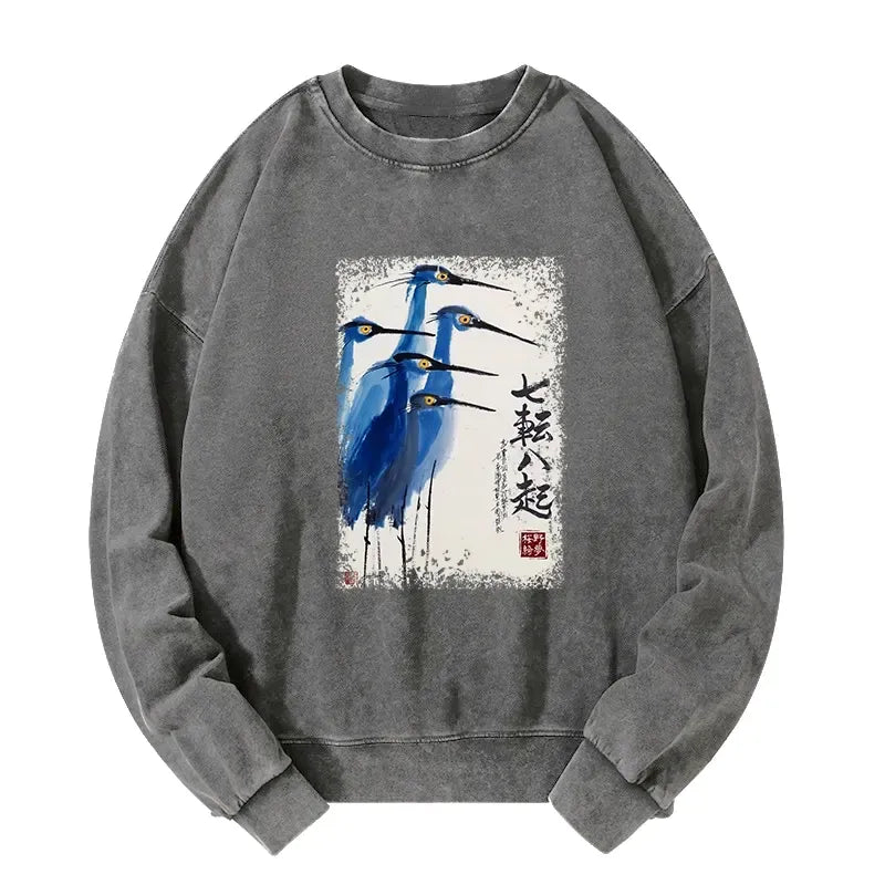 Kyoto-Lion Washed Sweatshirt on Sale