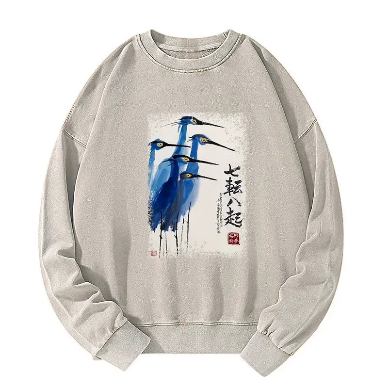 Kyoto-Lion Washed Sweatshirt on Sale