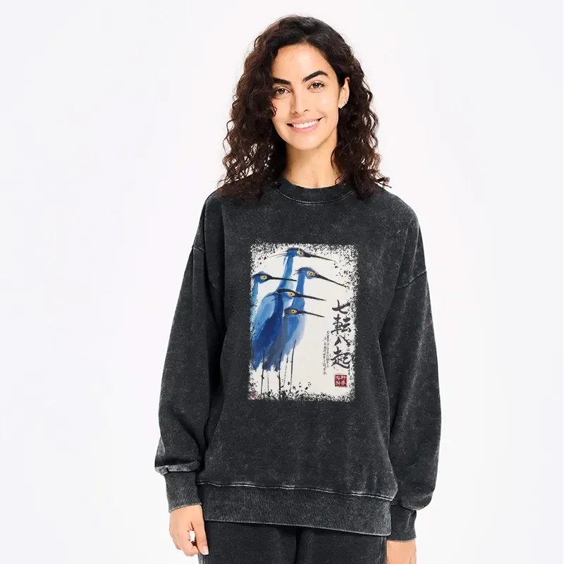 Unisex Washed Sweatshirt for Daily Wear