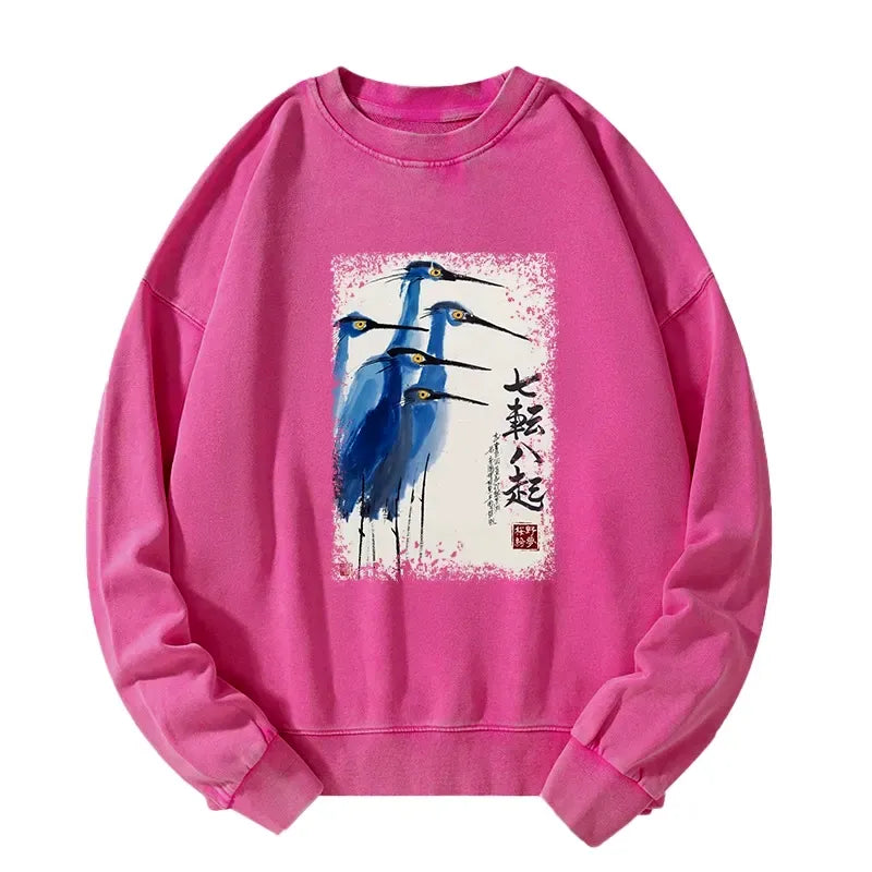 Kyoto-Lion Wings That Never Yield Washed Sweatshirt