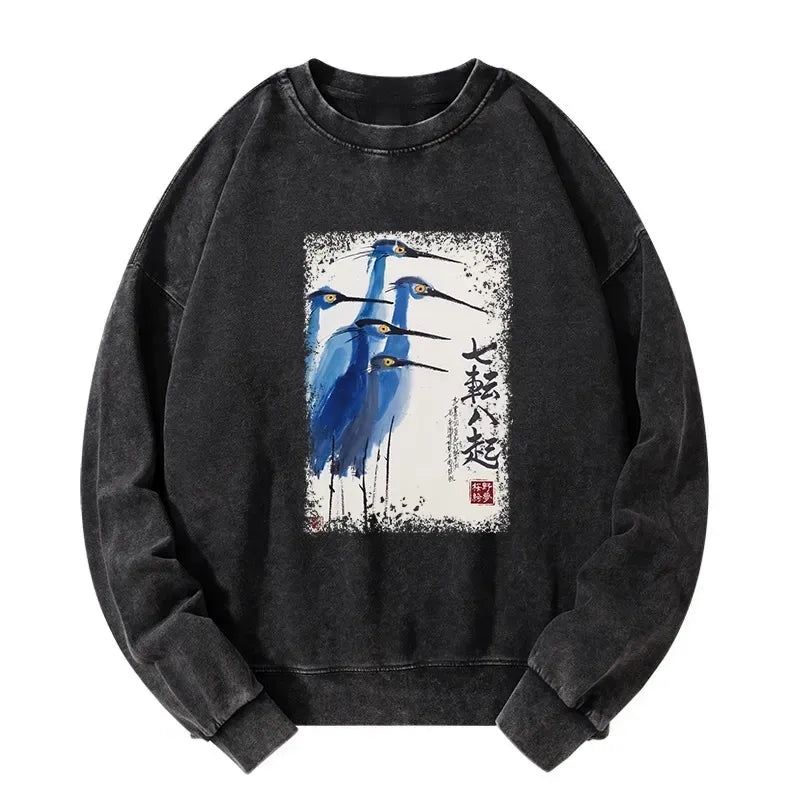 Unisex Washed Sweatshirt for Daily Wear