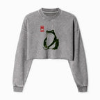 Washed Crop Sweatshirt for Women Spring