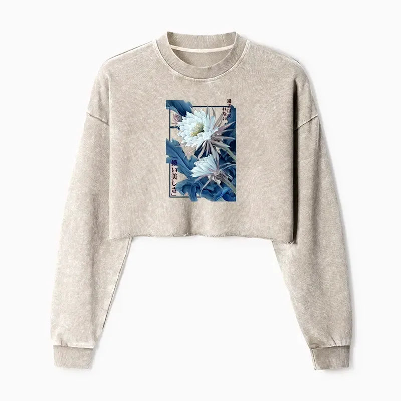 Washed Ukiyo-e Sweatshirt for Vacation