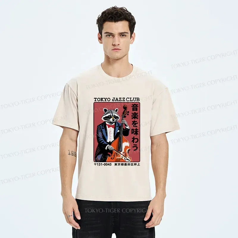 Kyoto-Lion Tokyo Jazzclub Funny Washed T-Shirt