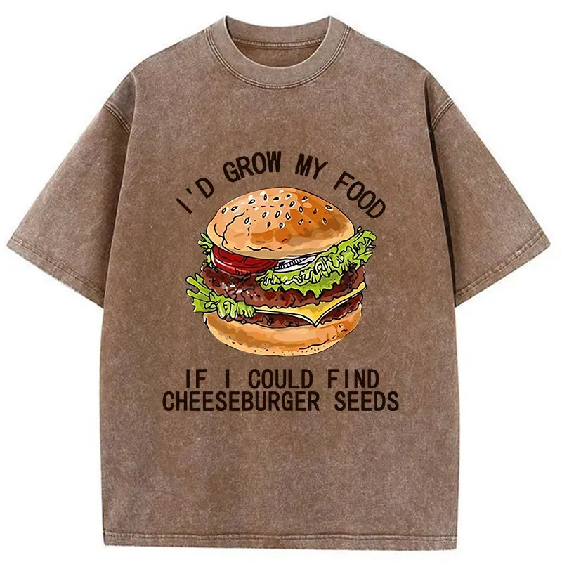 Kyoto-Lion Looking For Hamburger Seeds Washed T-Shirt