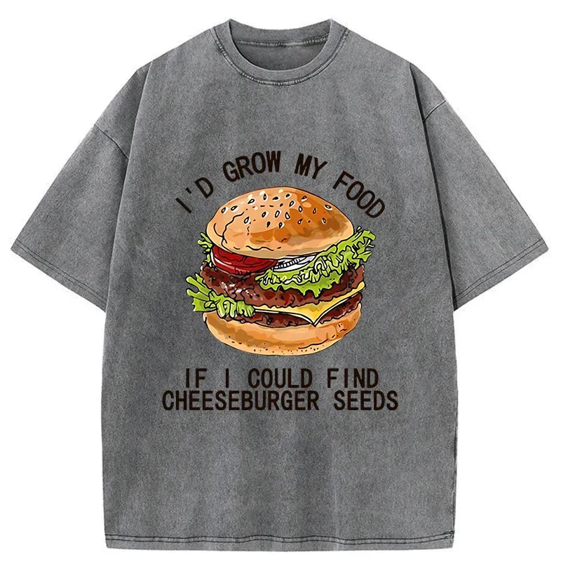 Kyoto-Lion Looking For Hamburger Seeds Washed T-Shirt