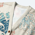Japanese Koi Sakura Waves Cardigan