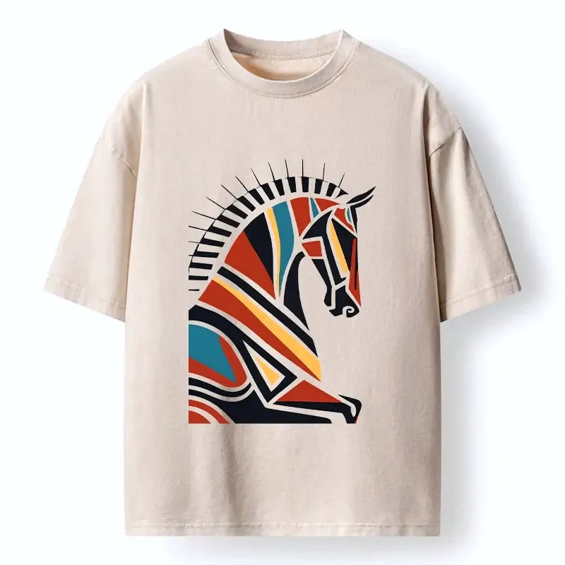 Washed Horse T-Shirt for Summer