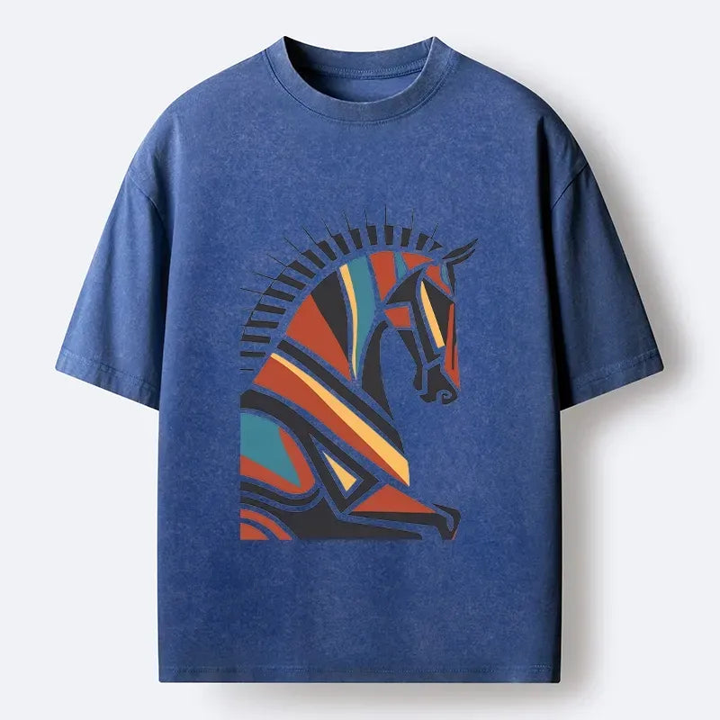 Washed Horse T-Shirt for Summer