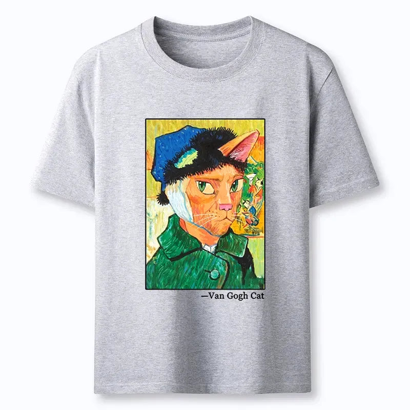 Unisex Cotton Cat T-Shirt for Daily Wear