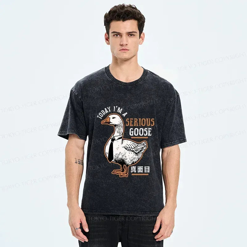 Kyoto-Lion Japanese Serious Goose Washed T-Shirt