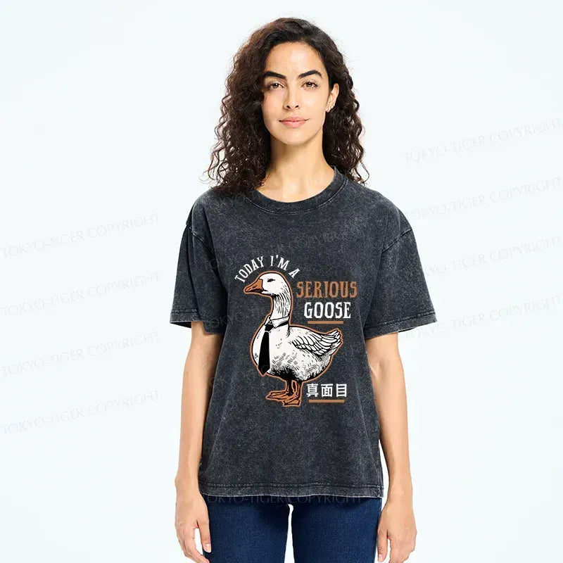 Kyoto-Lion Japanese Serious Goose Washed T-Shirt