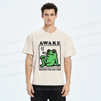 Japanese Frog Washed T-Shirt for Daily Wear