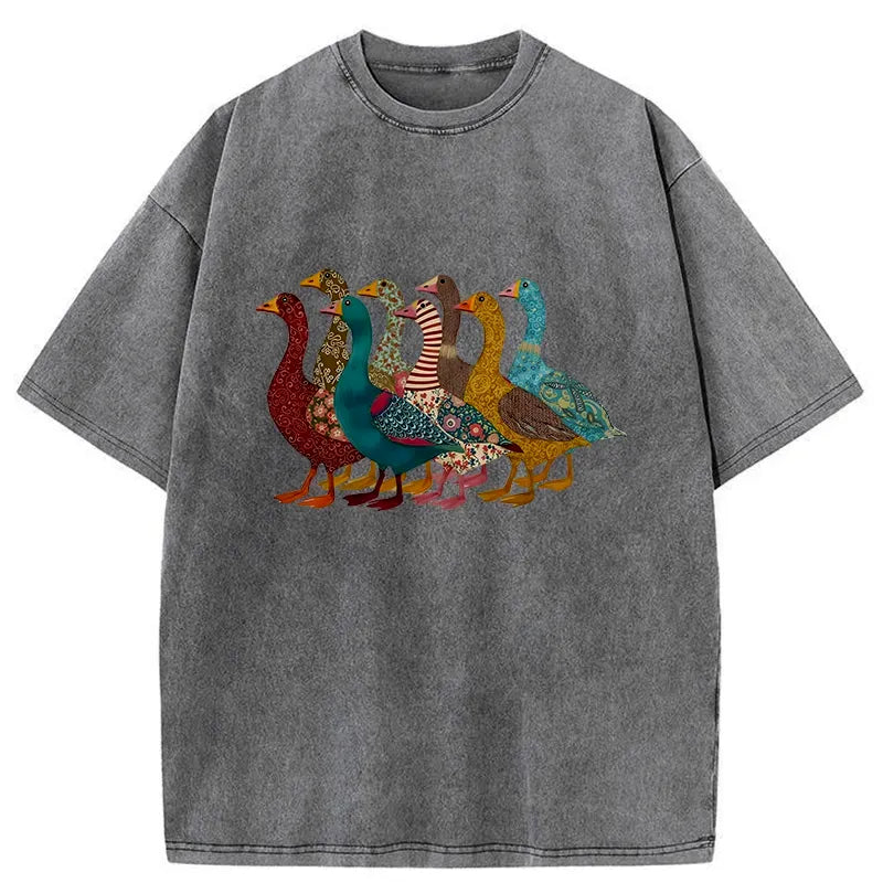 kyoto lion all kinds of ducks washed t-shirt
