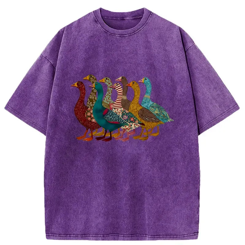 Kyoto-Lion All Kinds Of Ducks Washed T-Shirt