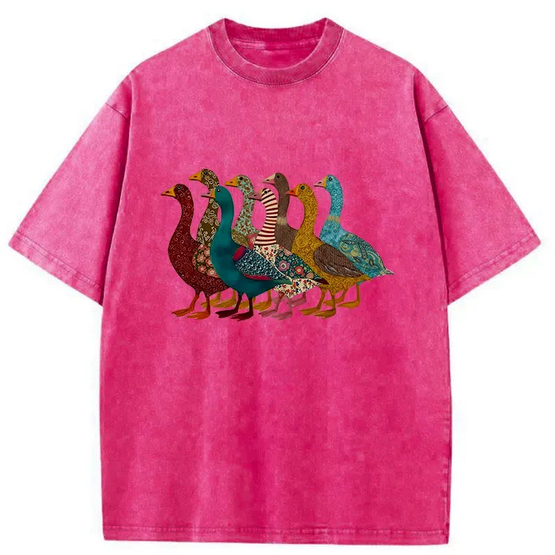 Kyoto-Lion All Kinds Of Ducks Washed T-Shirt