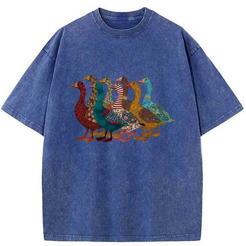 kyoto lion all kinds of ducks washed t-shirt