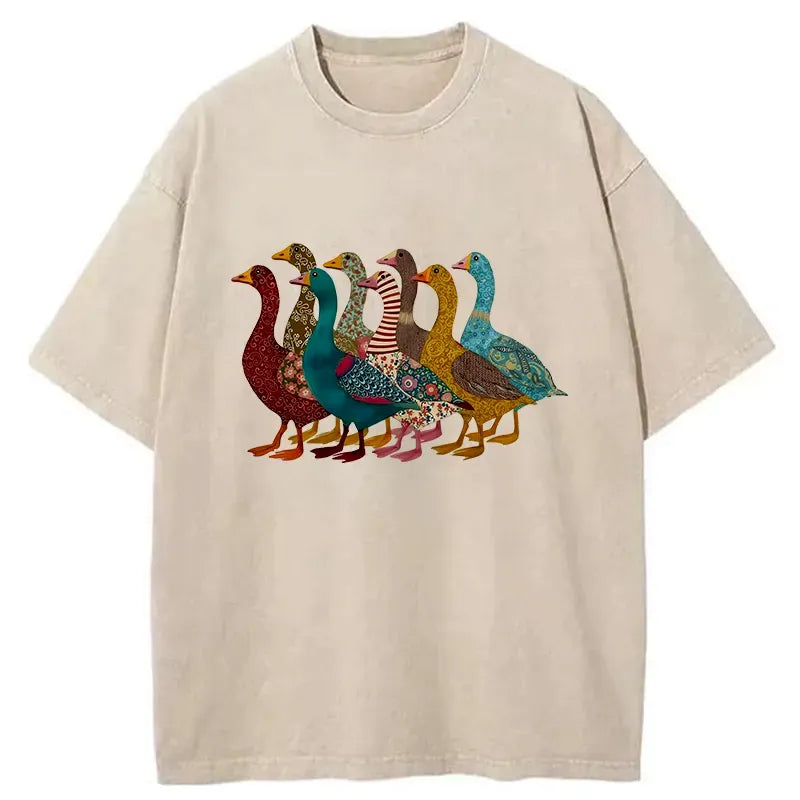 Kyoto-Lion All Kinds Of Ducks Washed T-Shirt
