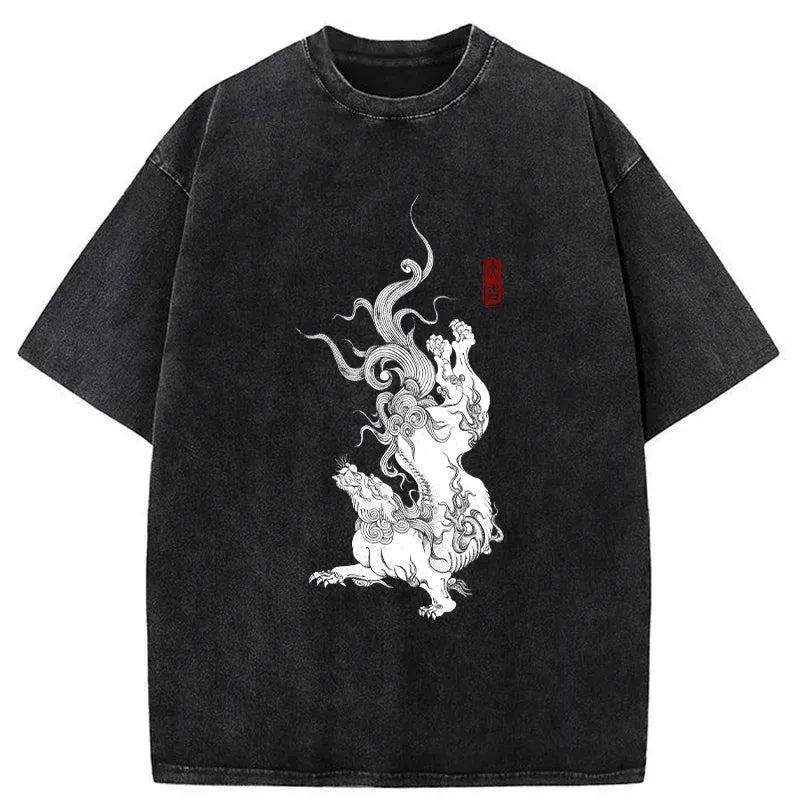 Japanese Mythical Beasts T-Shirt for Daily Wear