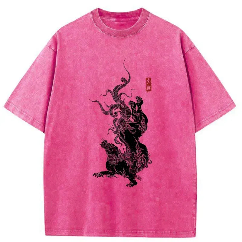 Japanese Mythical Beasts T-Shirt for Daily Wear