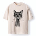 Japanese Cat Washed T-Shirt Daily Wear