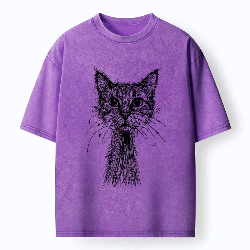 Vintage Streetwear Cat T-Shirt Free Shipping