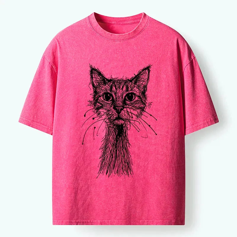 Vintage Streetwear Cat T-Shirt Free Shipping