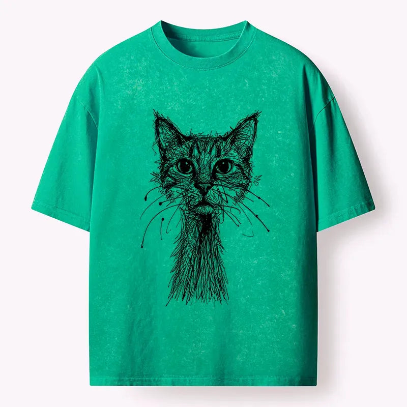 Vintage Streetwear Cat T-Shirt Free Shipping