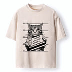 Kyoto-Lion Funny Cat Vs Dog Joke Washed T-Shirt