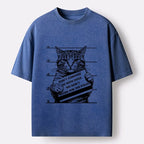 Kyoto-Lion Funny Cat Vs Dog Joke Washed T-Shirt