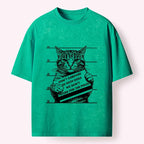 Kyoto-Lion Funny Cat Vs Dog Joke Washed T-Shirt